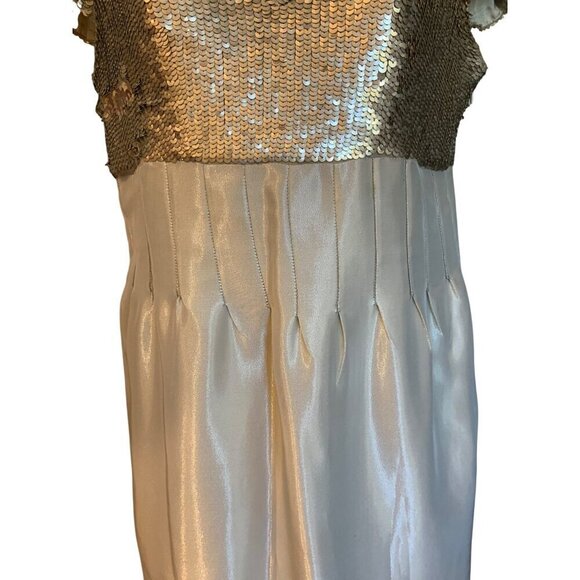 Luca Luca vintage couture Empire Line dress size 8  silk & sequined exceptional - Picture 5 of 14
